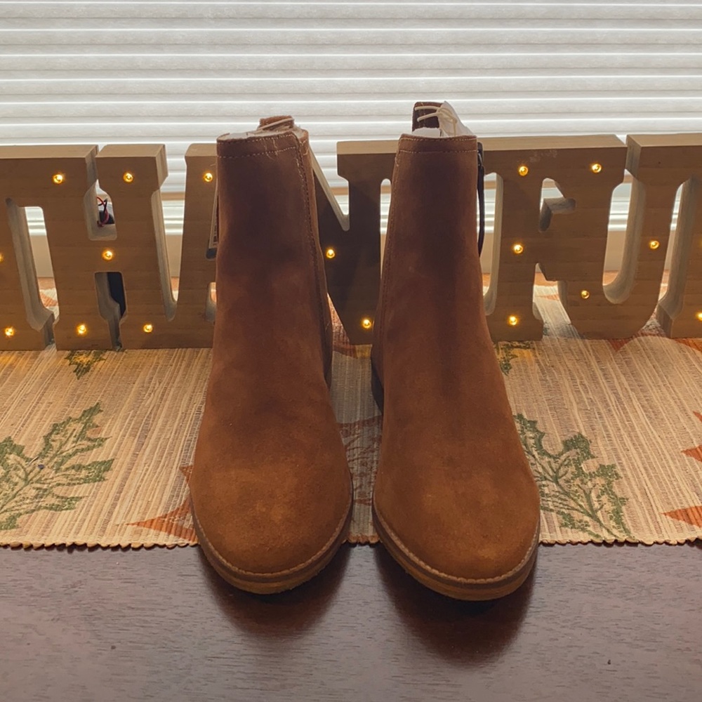 Light Brown Suede ankle bootie